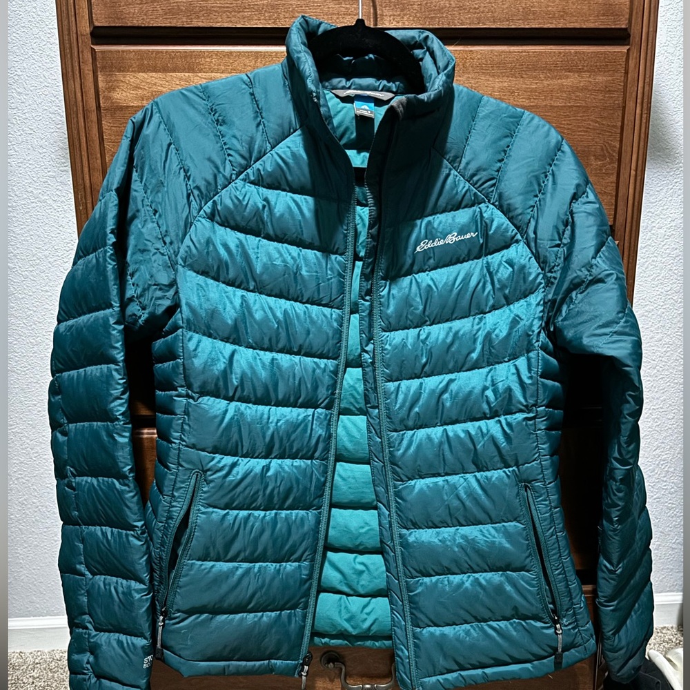 Eddie Bauer down jacket, blue size small